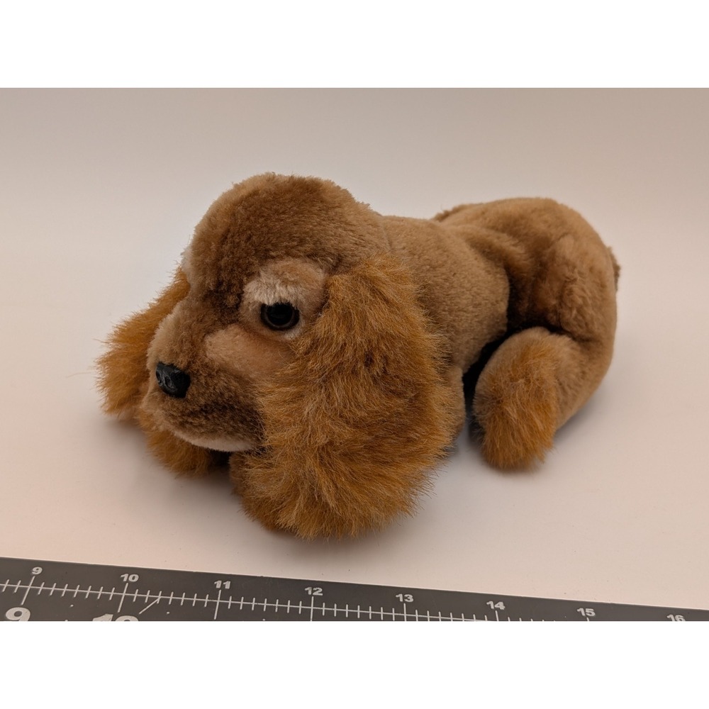 Bauer Brown Dog Plush Puppy 9 Inch Long Vintage Stuffed Animal Toy